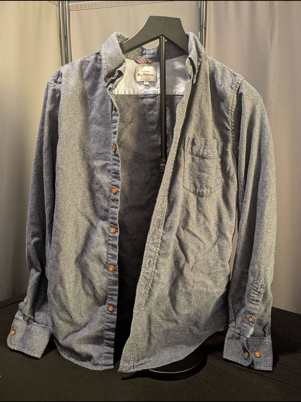 Ben Sherman Men's Blue Button-Down Shirt Jacket